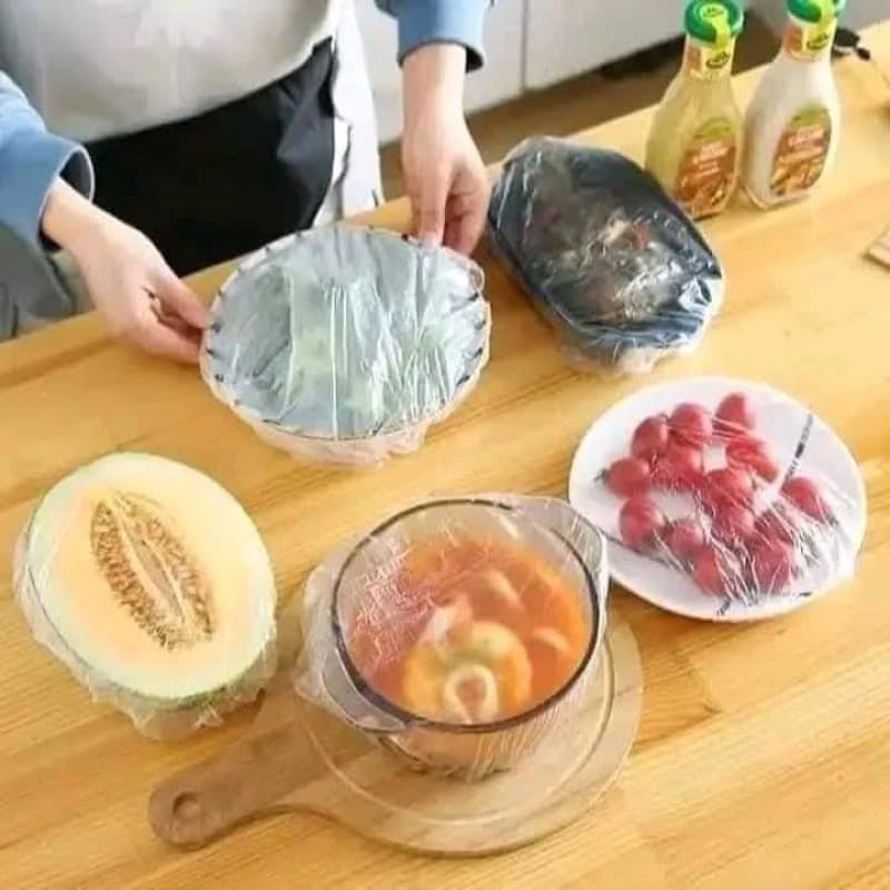 (100 Pcs) Food Cover Wrap Elastic